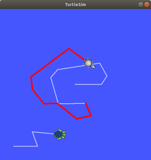 Figure 1.9 TurtleSim Turtles Moving