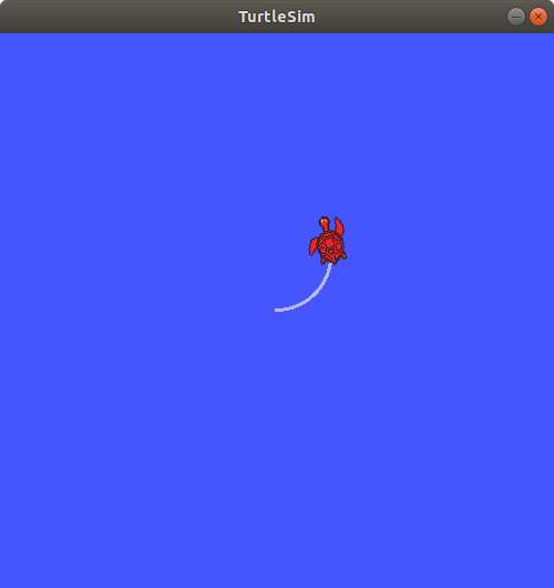 Figure 2.9 The turtle starts moving in a circle