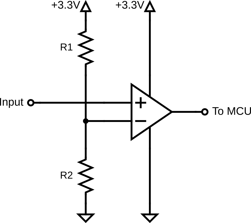 Figure 2.2 Comparator Circuit to MCU