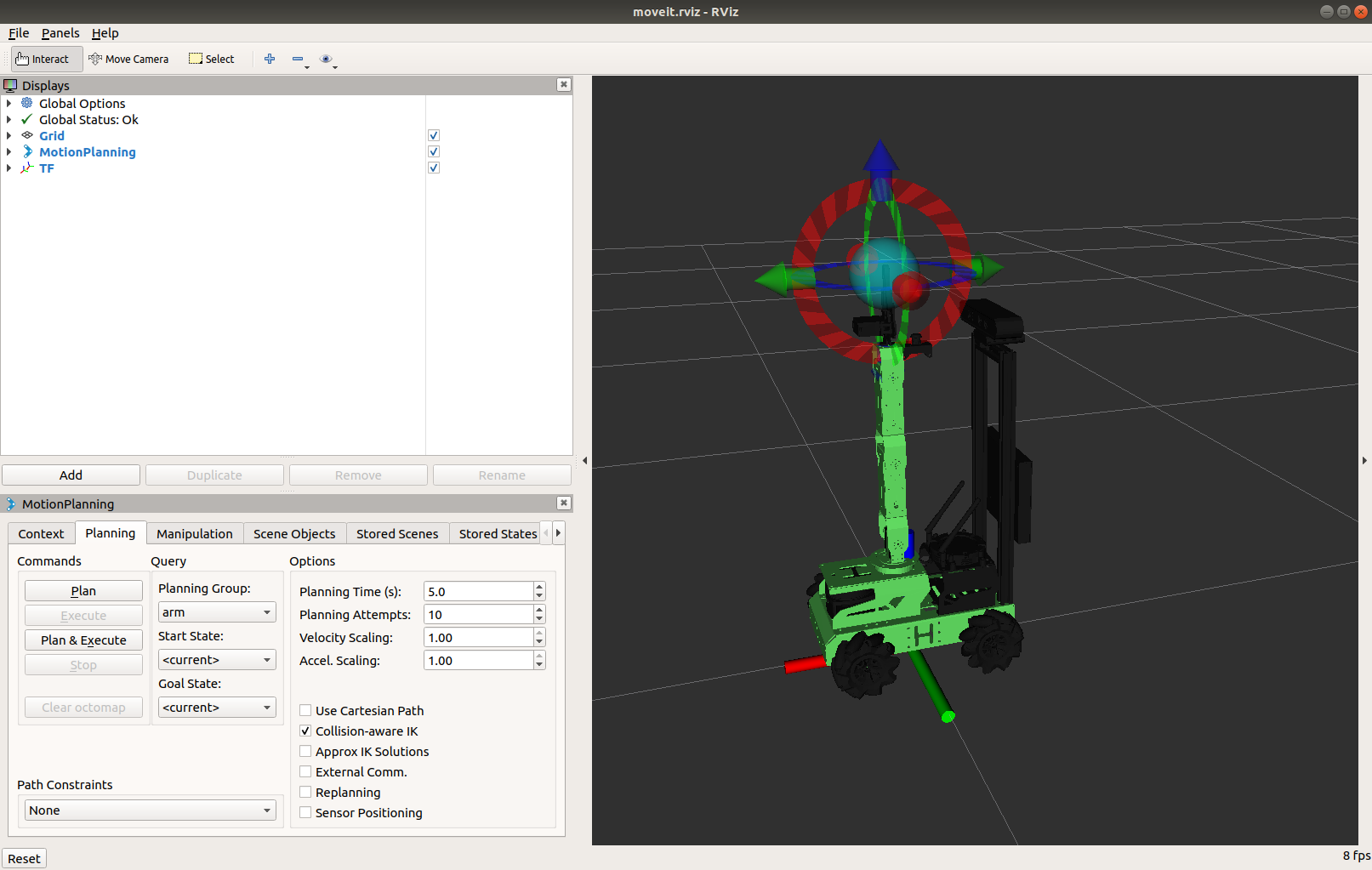 Figure 5.4 JetAuto MoveIt