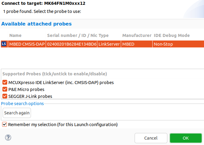 Figure 1.16 Connect to target