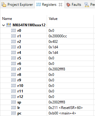 Figure 2.7a Register and Memory View