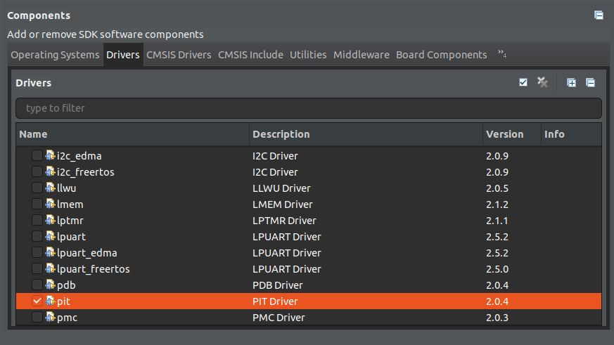 Figure 6.1 Select pit in the project setting